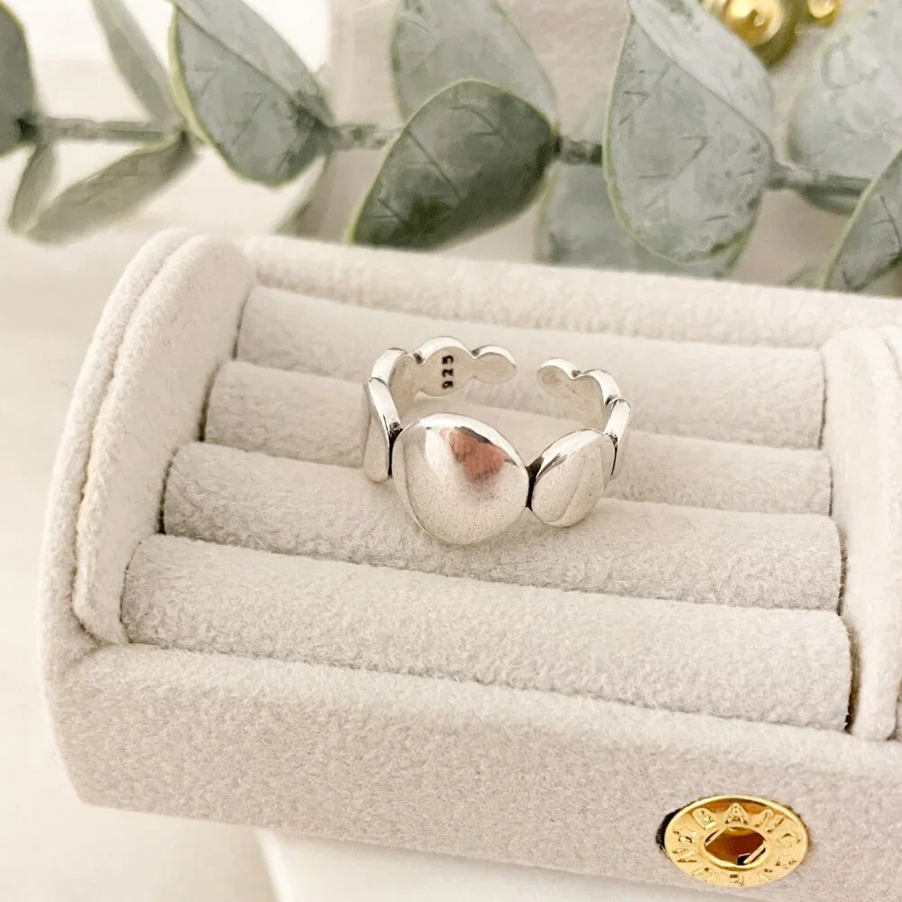 925 Sterling Silver Oval Ring Minimalist Ring Round Circle Ring Round Ring Band - Picture 4 of 10